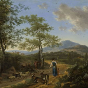 01.01.008 - Italiaans landschap met herders - Liggend