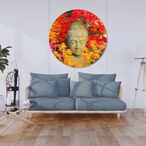 01.02.005 boeddha tussen bladeren woonkamer sfeer cirkel
