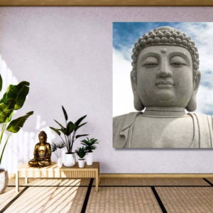01.02.020 gautama buddha met lucht woonkamer sfeer staand