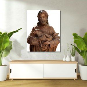 01.02.021 standbeeld christ met schaap woonkamer sfeer staand
