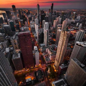 02.02.016 city skyline rode lucht staand