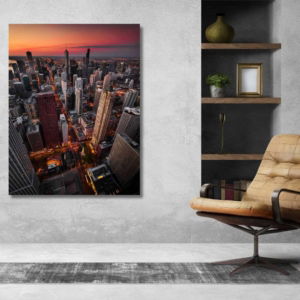 02.02.016 city skyline rode lucht woonkamer sfeer staand