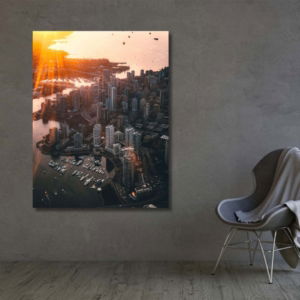 02.02.019 stedelijke luchtfoto tijdens zonsondergang woonkamer sfeer staand