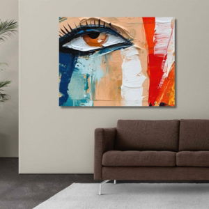 07.01.003 abstract oil painting with face woonkamer sfeer liggend kopie