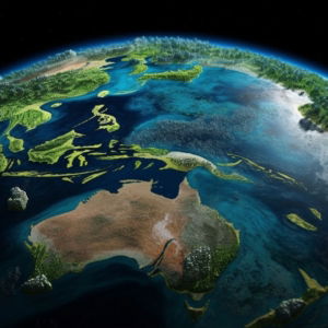 07.01.013 vergroende wereldbol liggend