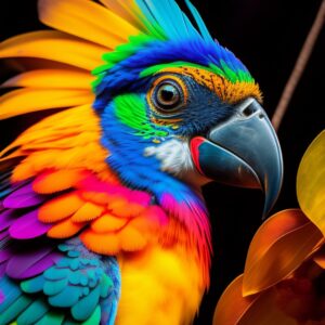 07.01.019 kleurrijke papegaai staand