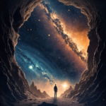 07.01.021 mancave met uitzicht op het universum staand